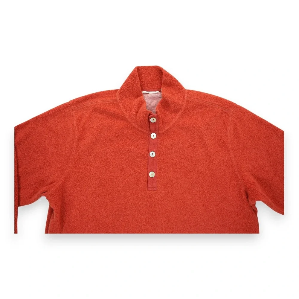 Soft Surroundings‎ Women's Cozy Sweater XL Dark Orange Henley Button Mock Neck